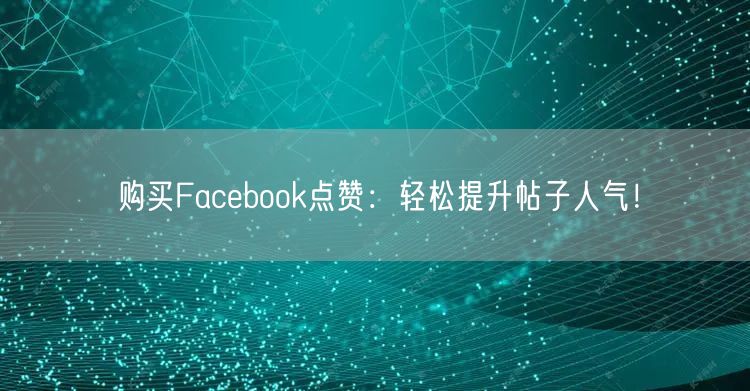 购买Facebook点赞：轻松提升帖子人气！
