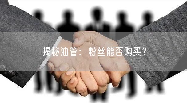 揭秘油管:粉丝能否购买?