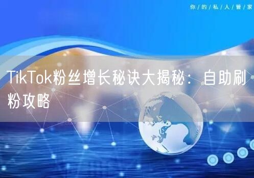 TikTok粉丝增长秘诀大揭秘:自助刷粉攻略