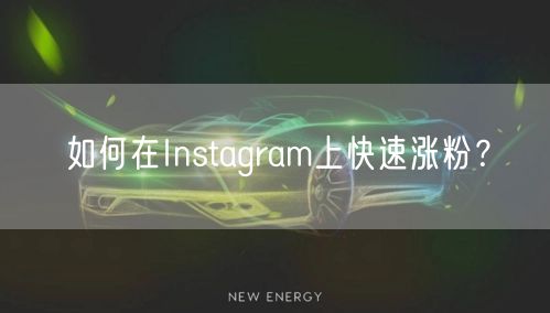 如何在Instagram上快速涨粉？