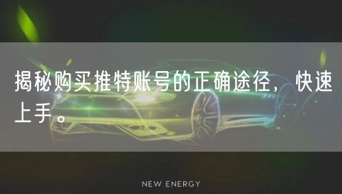 揭秘购买推特账号的正确途径,快速上手。