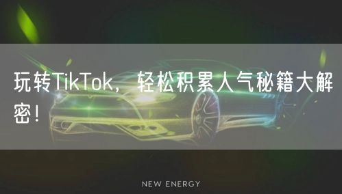 玩转TikTok，轻松积累人气秘籍大解密！