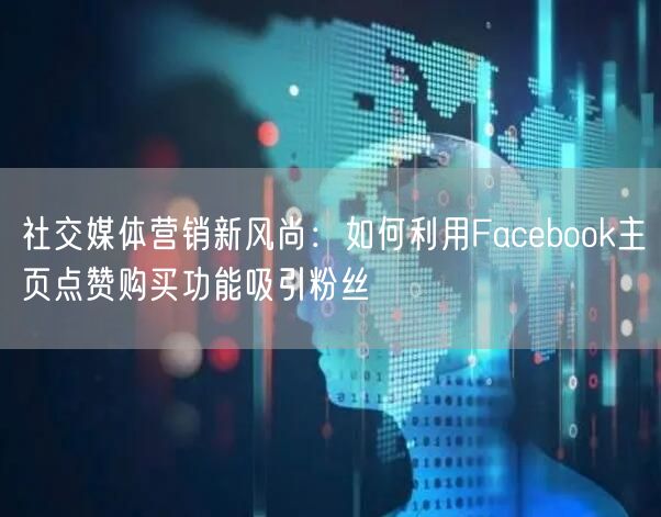 社交媒体营销新风尚：如何利用Facebook主页点赞购买功能吸引粉丝