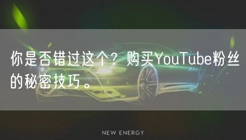 你是否错过这个？购买YouTube粉丝的秘密技巧。