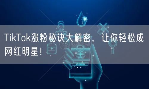 TikTok涨粉秘诀大解密，让你轻松成网红明星！