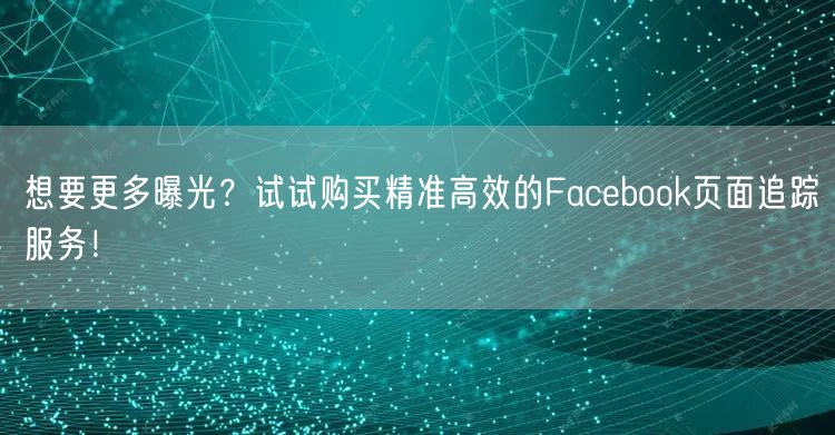 想要更多曝光？试试购买精准高效的Facebook页面追踪服务！