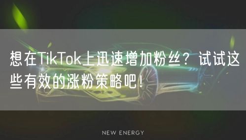 想在TikTok上迅速增加粉丝？试试这些有效的涨粉策略吧！