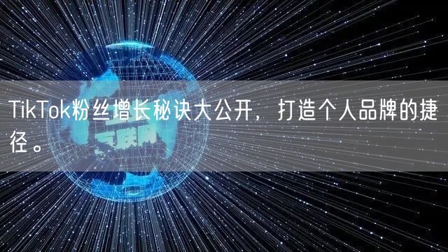 TikTok粉丝增长秘诀大公开，打造个人品牌的捷径。