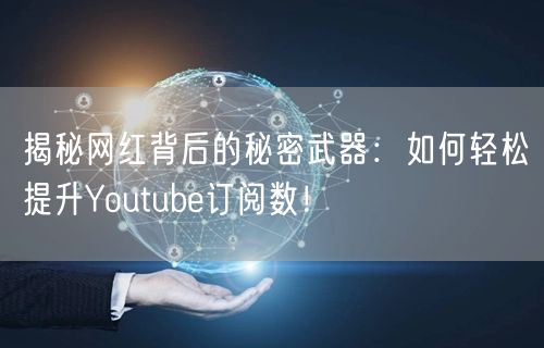揭秘网红背后的秘密武器：如何轻松提升Youtube订阅数！