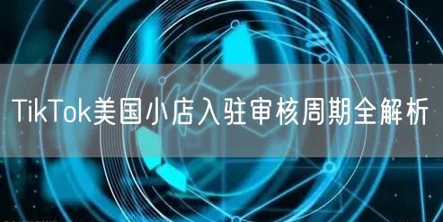 TikTok美国小店入驻审核周期全解析