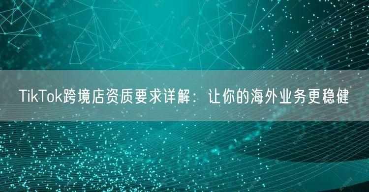 TikTok跨境店资质要求详解：让你的海外业务更稳健