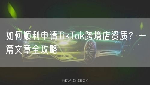 如何顺利申请TikTok跨境店资质？一篇文章全攻略