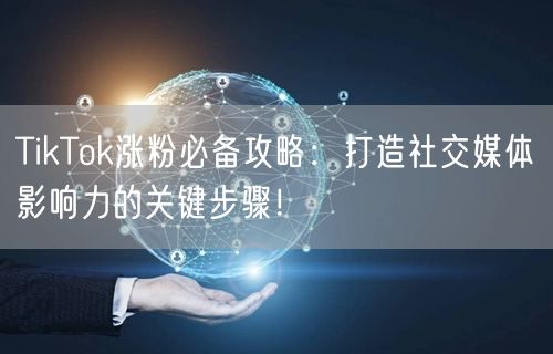 TikTok涨粉必备攻略：打造社交媒体影响力的关键步骤！