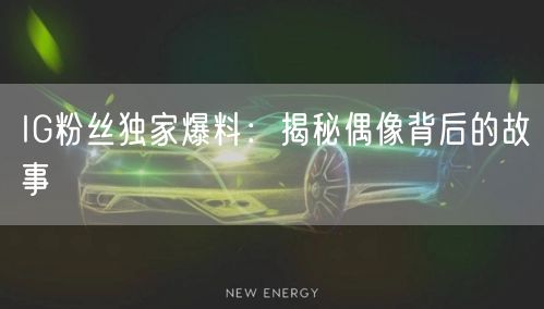 IG粉丝独家爆料：揭秘偶像背后的故事