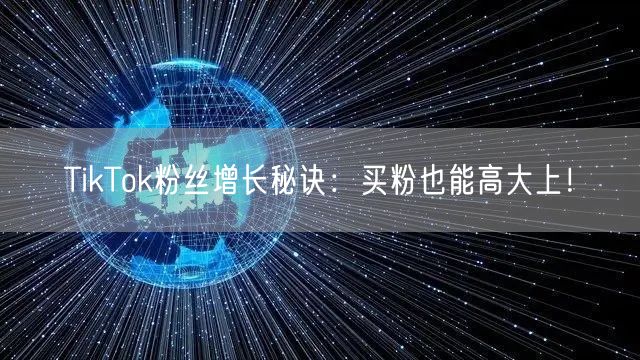 TikTok粉丝增长秘诀:买粉也能高大上!
