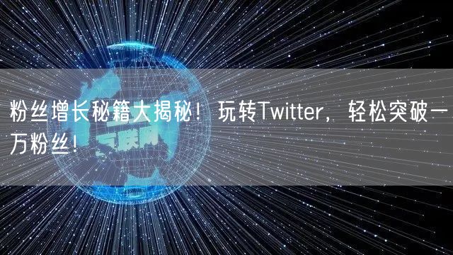 粉丝增长秘籍大揭秘！玩转Twitter，轻松突破一万粉丝！