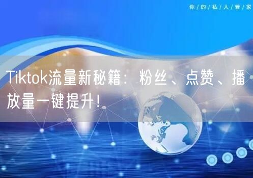 Tiktok流量新秘籍：粉丝、点赞、播放量一键提升！