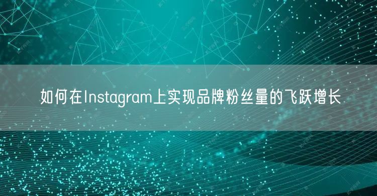如何在Instagram上实现品牌粉丝量的飞跃增长
