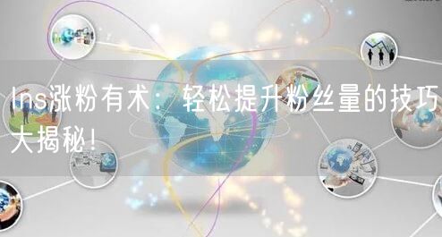 Ins涨粉有术：轻松提升粉丝量的技巧大揭秘！