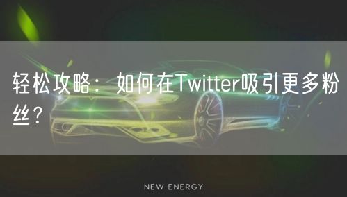 轻松攻略：如何在Twitter吸引更多粉丝？