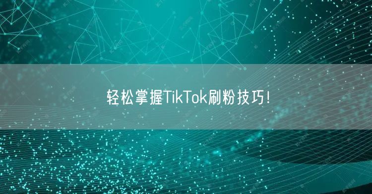 轻松掌握TikTok刷粉技巧！
