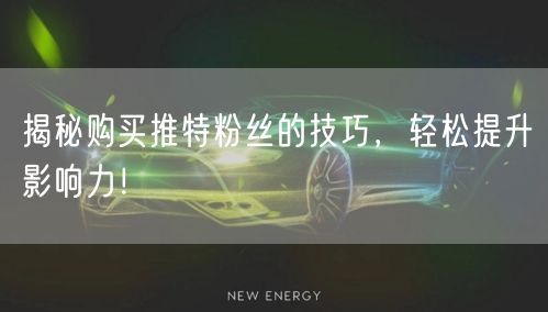 揭秘购买推特粉丝的技巧,轻松提升影响力!