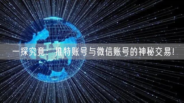 一探究竟：推特账号与微信账号的神秘交易！