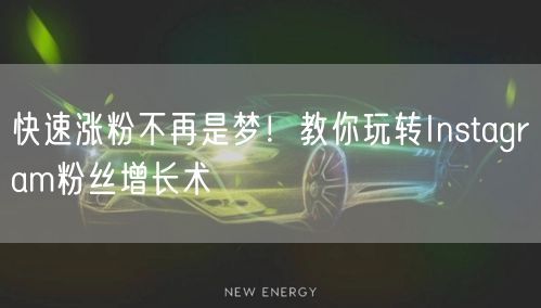 快速涨粉不再是梦！教你玩转Instagram粉丝增长术