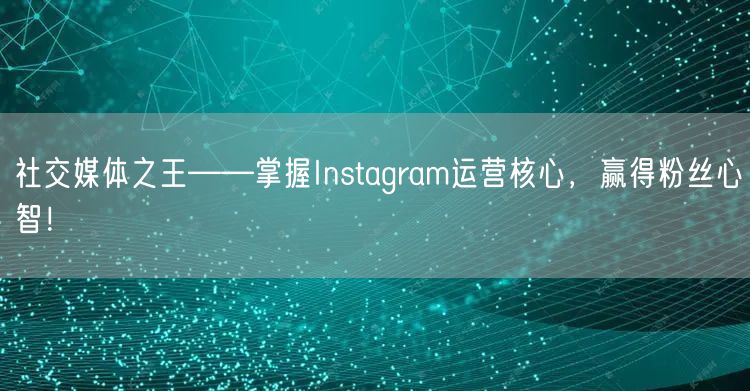 社交媒体之王——掌握Instagram运营核心，赢得粉丝心智！