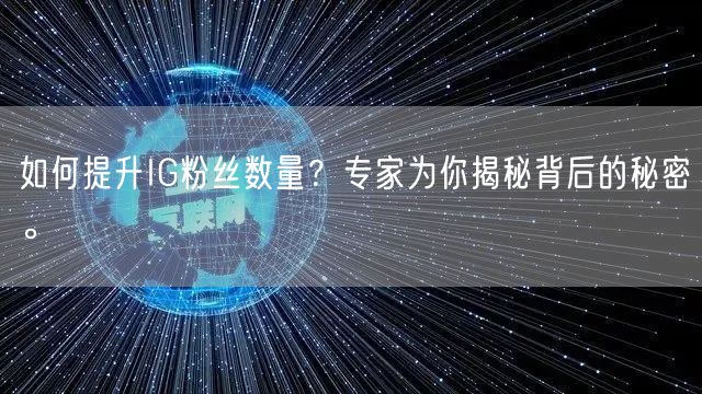 如何提升IG粉丝数量？专家为你揭秘背后的秘密。