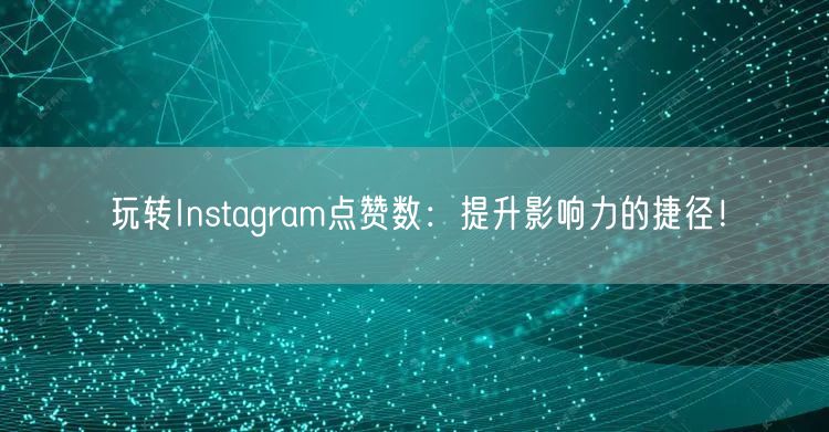 玩转Instagram点赞数：提升影响力的捷径！
